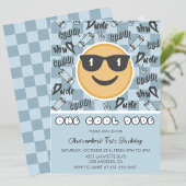 Invitation d'anniversaire One Cool Dude rétro bleu