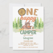 Invitation d'anniversaire One Happy Camper (Devant)