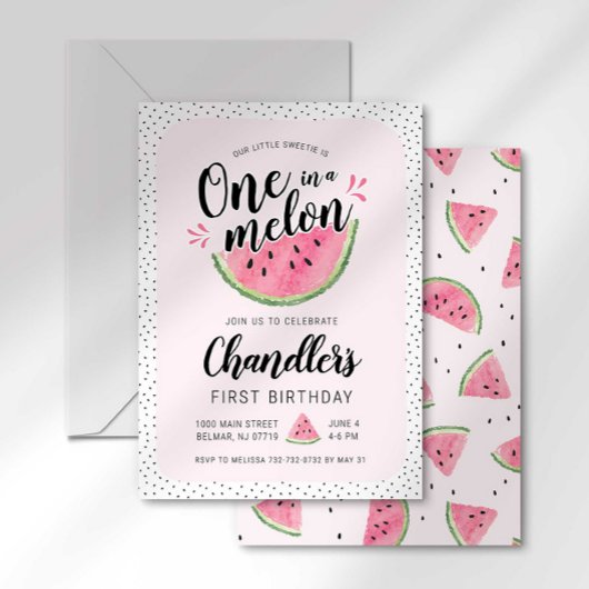 Invitation d'anniversaire One in a Melon