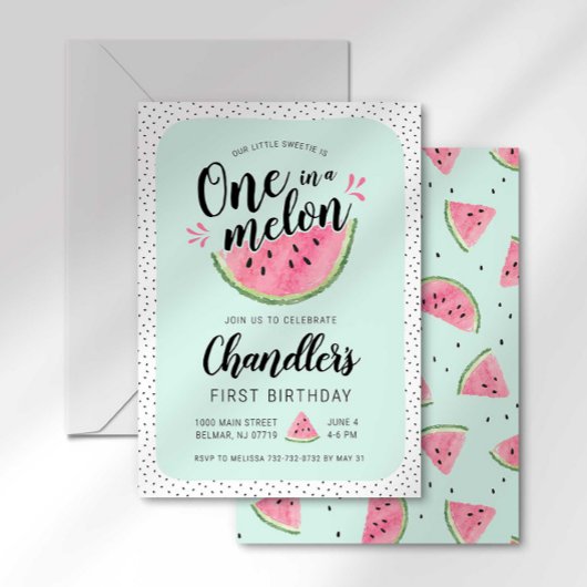 Invitation d'anniversaire One in a Melon