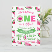 Invitation d'anniversaire ONE in a melon, pastèque (Debout devant)