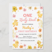 Invitation d'anniversaire One Lucky Duck (Devant)