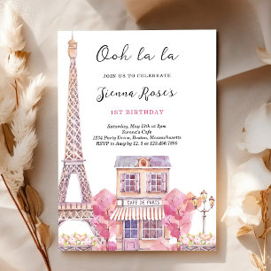 Invitation d'anniversaire Ooh la la Paris