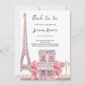Invitation d'anniversaire Ooh la la Paris (Devant)