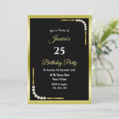 Invitation d'anniversaire Or Décoratif & 7 Diamant (Debout devant)