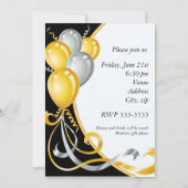 Invitation d'anniversaire or et argent pour les 50 (Dos)