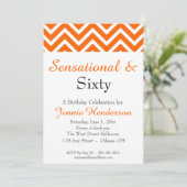 Invitation d'anniversaire Orange et White Chevron (Debout devant)