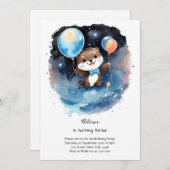 Invitation d'anniversaire Otter (Devant / Derrière)