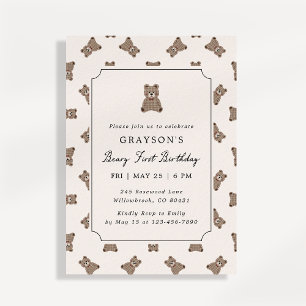 Invitation d'anniversaire ours en peluche de livre