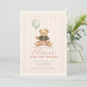 Invitation d'anniversaire Ourson (Debout devant)