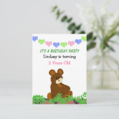 Invitation d'anniversaire Ourson (Debout devant)