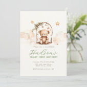 Invitation d'anniversaire Ourson (Debout devant)
