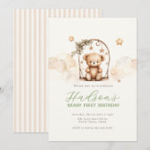 Invitation d'anniversaire Ourson (Devant / Derrière)