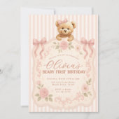 Invitation d'anniversaire Ourson (Devant)