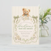 Invitation d'anniversaire Ourson (Debout devant)
