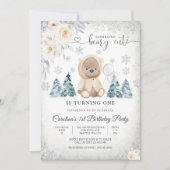 Invitation d'anniversaire Ourson d'hiver (Devant)