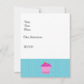 Invitation d'anniversaire Ourson Panda avec Cupcak (Dos)