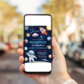 Invitation d'anniversaire Outer Space Galaxy Boy