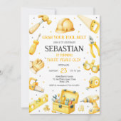Invitation d'anniversaire Outils de Construction (Devant)