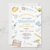 Invitation d'anniversaire Outils de Construction (Devant)
