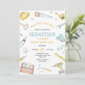 Invitation d'anniversaire Outils de Construction (Debout devant)
