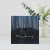 Invitation d'anniversaire pailletée bleue scintill (Debout devant)