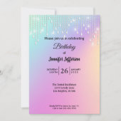 Invitation d'anniversaire pailletée moderne (Devant)
