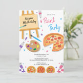 Invitation d'anniversaire Paint Party Art (Debout devant)