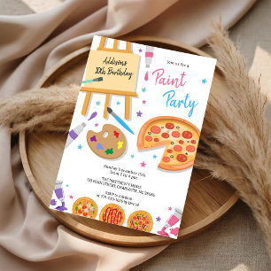 Invitation d'anniversaire Paint Party Art