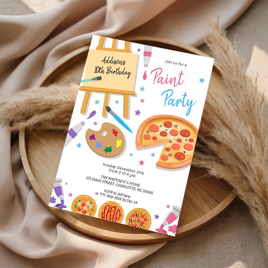 Invitation d'anniversaire Paint Party Art