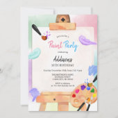Invitation d'anniversaire Paint Party Art (Devant)