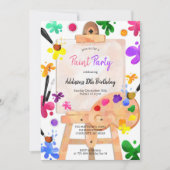 Invitation d'anniversaire Paint Party Art (Devant)