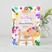 Invitation d'anniversaire Paint Party Art (Debout devant)