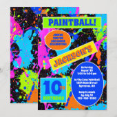 Invitation d'anniversaire Paintball (Devant / Derrière)
