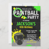 Invitation d'anniversaire Paintball Party Tache de (Devant)