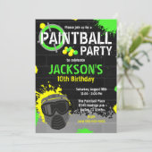 Invitation d'anniversaire Paintball Party Tache de (Debout devant)