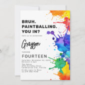 Invitation d'anniversaire Paintballing (Devant)