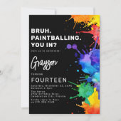 Invitation d'anniversaire Paintballing (Devant)
