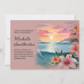 Invitation d'anniversaire Palmiers tropicaux Plage (Devant)