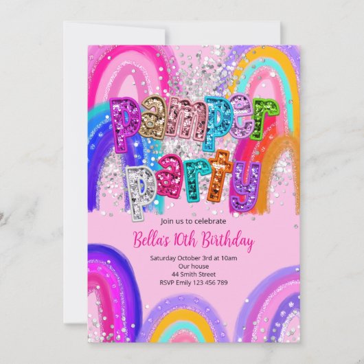 Invitation d'anniversaire Pamper Party Spa (Devant)