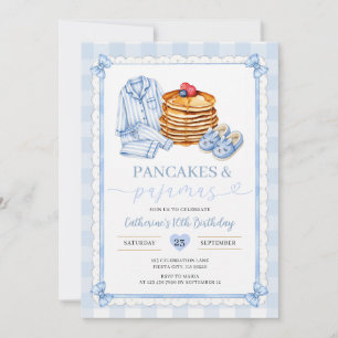 Invitation d'anniversaire Pancake et Pyjama Bleu C