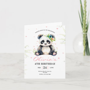 Invitation d'anniversaire Panda, Anniversaire de f