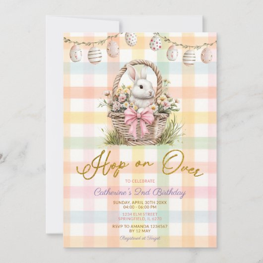 Invitation d'anniversaire Panier de Lapin à Carrea (Devant)