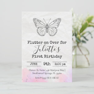 Invitation d'anniversaire papillon