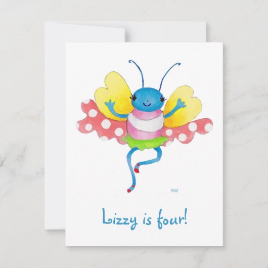 invitation d'anniversaire papillon (Devant)