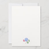 Invitation d'anniversaire papillon aquarelle flora (Dos)