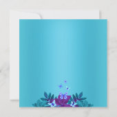 Invitation d'anniversaire Papillon Bleu Clair et V (Dos)