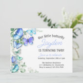 Invitation d'anniversaire papillon, d'anniversaire (Debout devant)