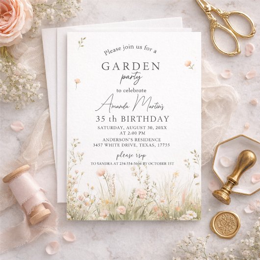 invitation d'anniversaire papillon, fleurs de prin