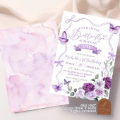 Invitation d'anniversaire papillon floral violet l